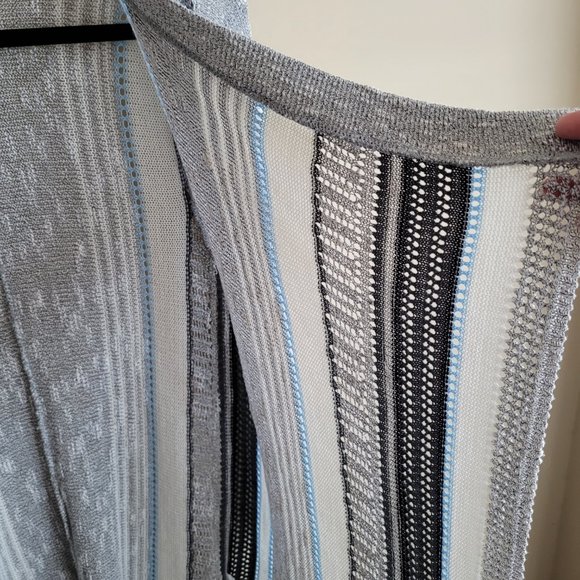 Altar'd State Womens Cardigan Sweater Size Large Waterfall Front Knit Stripes - Picture 5 of 7